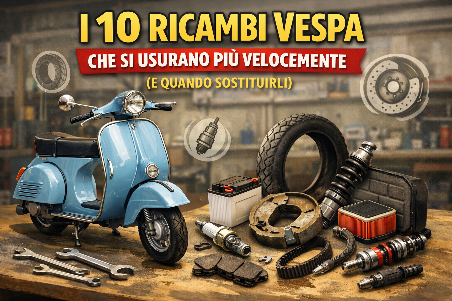 I 10 ricambi Vespa che si usurano più velocemente (e quando sostituirli)