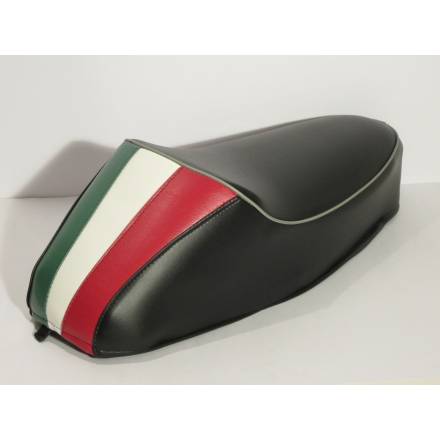 Sella SPORTIVA NERO con BANDIERA ITALIANA per VESPA 50 SPECIAL