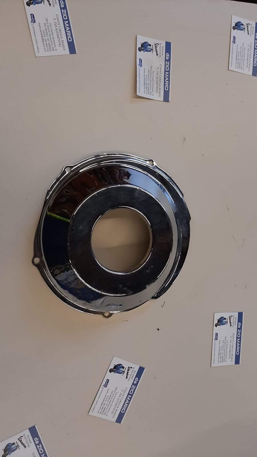 Copriventola coperchio volano CROMATO per VESPA FARO BASSO 125 VM1 VM2 VN1 HOFFMANN ACMA