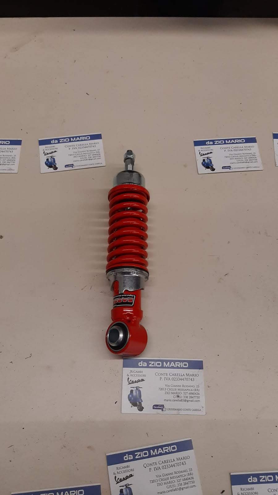 Ammortizzatore anteriore rosso CARBONE rinforzato e regolabile per VESPA 50 PK SPECIAL PRIMAVERA