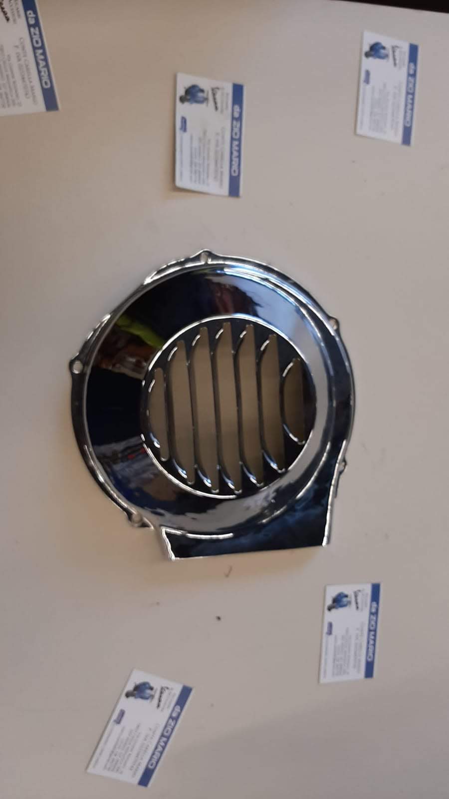 Copriventola coperchio volano CROMATO VESPA 125 dal V30T al telaio V33T U VU1T ACMA dal 1951 al 1952