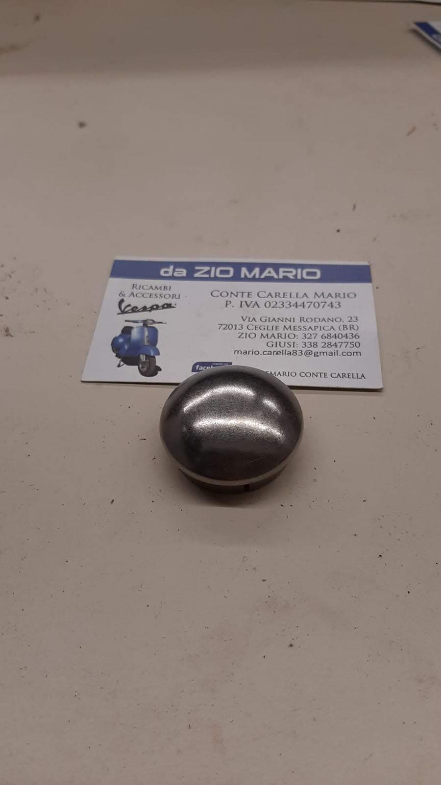 Tappo tamburo in acciaio inox mm per VESPA PRIMAVERA ET3 PX T5 PE 50 90 125 150 200