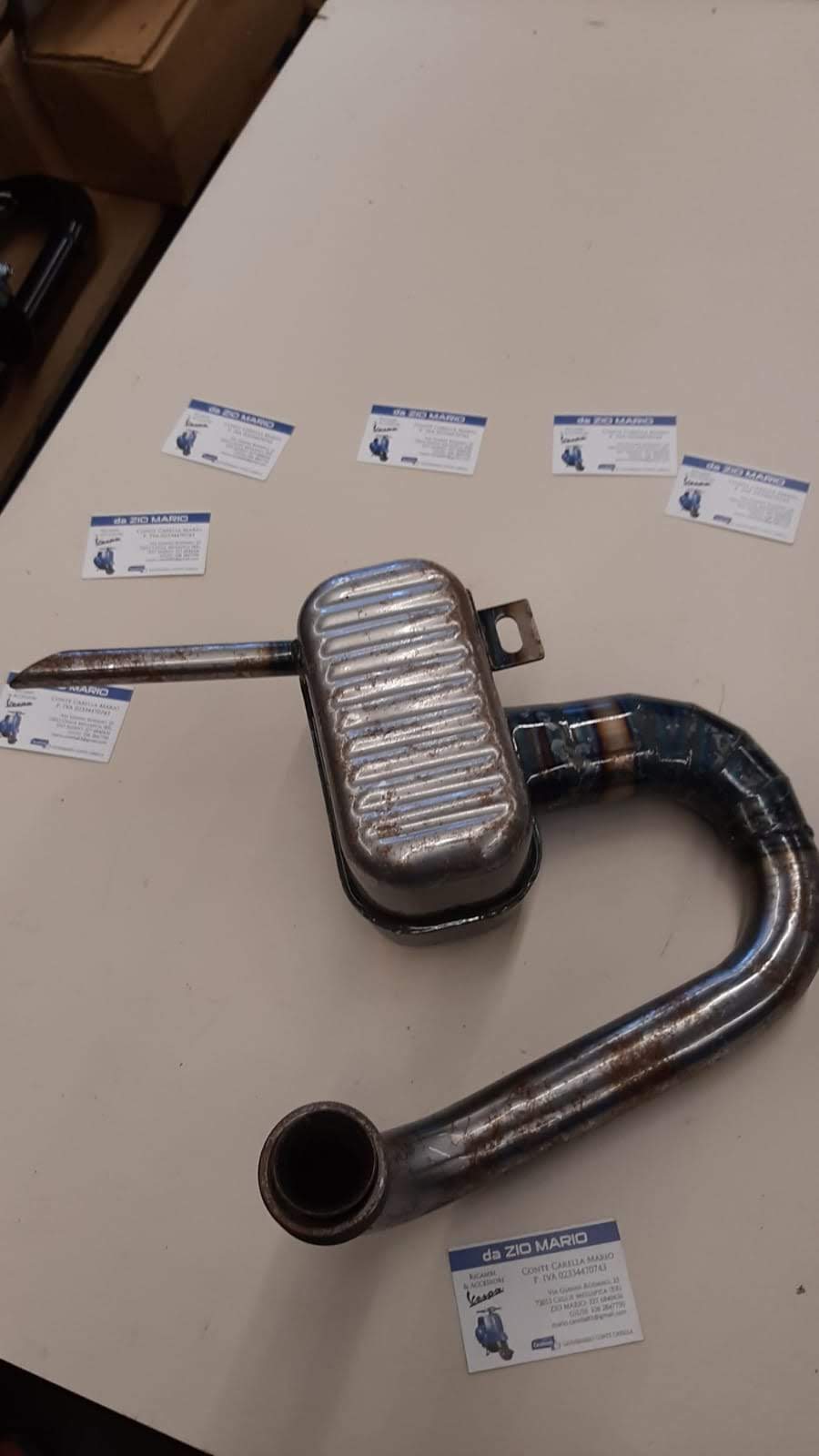 Marmitta espansione eleborata VESPA 125 150 VL VM VN RACING PERFORMANCE ROAD RACE faro basso struzz