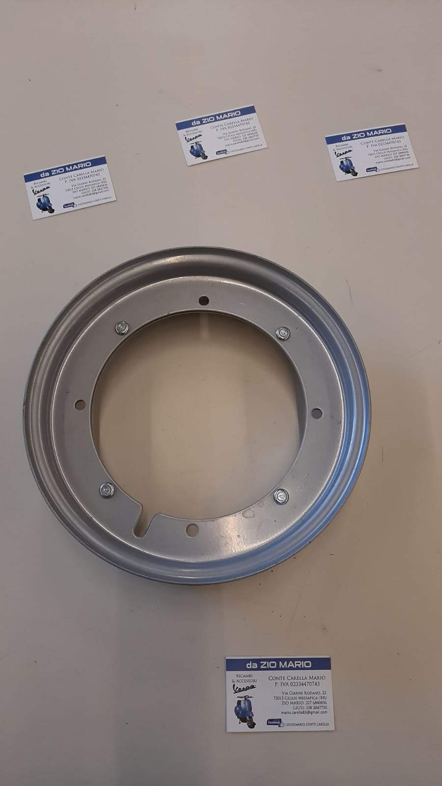 Cerchio Ruota Acciaio 3.50 X 10 Trasformazione Ruota da 9 a ruota da 10 aperta per VESPA 50 SPECIAL