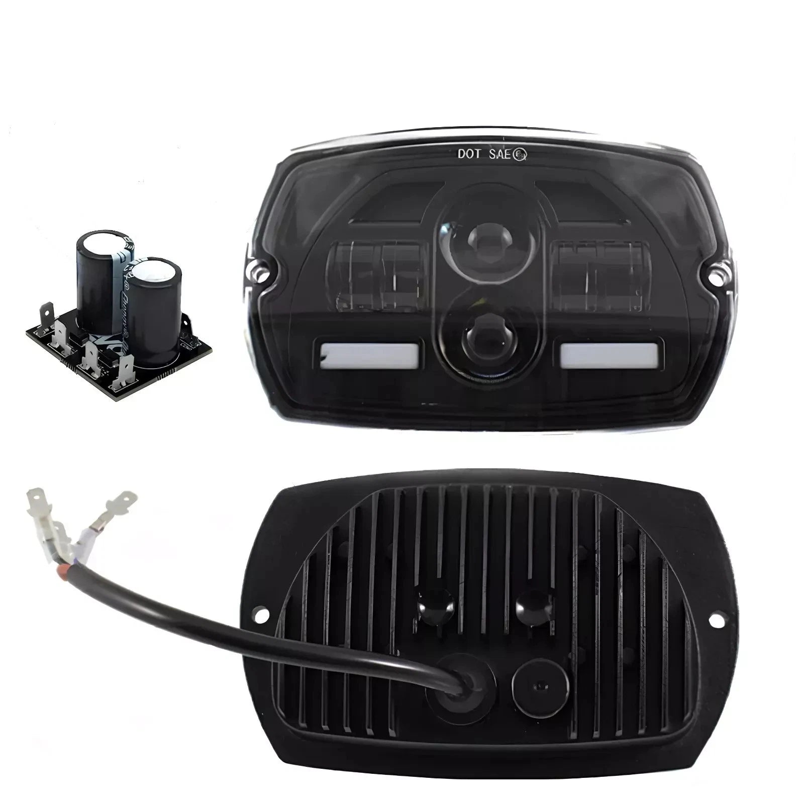 FANALE COMPLETO ANTERIORE EVOK IRON LED CON CONVERTITORE DI TENSIONE DA 6 VOLTS A 12 VOLTS PER PIAGGIO VESPA 50 SPECIAL