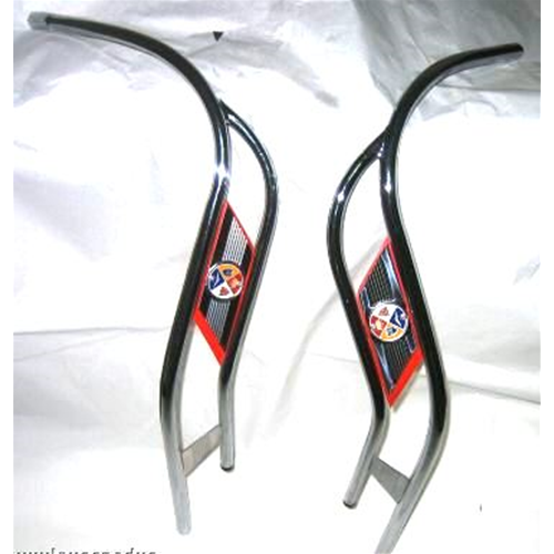 Bordo Scudo Cromato Doppio per VESPA 50 cc. L R S e 125 cc. PRIMAVERA con Borchie Rosse