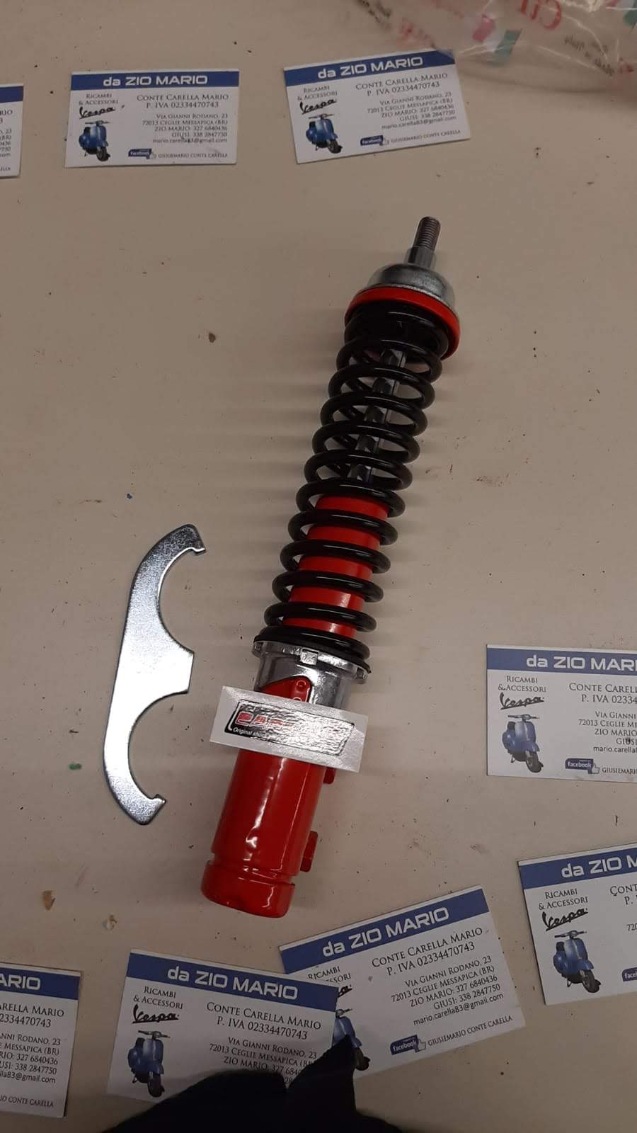 Ammortizzatore Anteriore Sportivo regolabile CARBONE per VESPA 50 125 cc. PK XL RUSH HP FL