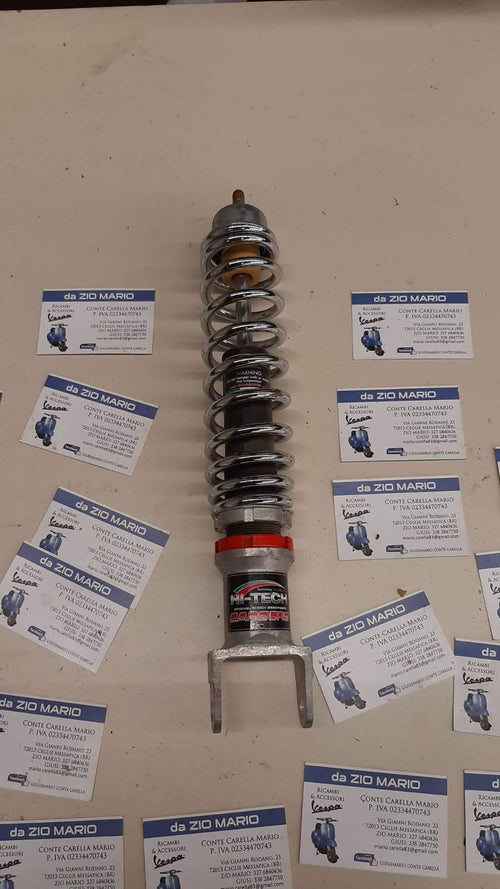 Ammortizzatore posteriore CARBONE cromato HI-TECH oleopneumatico regolabile per VESPA SPECIAL PX