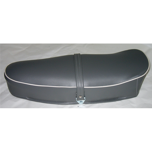 Sella grigia bordo bianco per VESPA PRIMAVERA 50 125 cc. N R L senza serratura