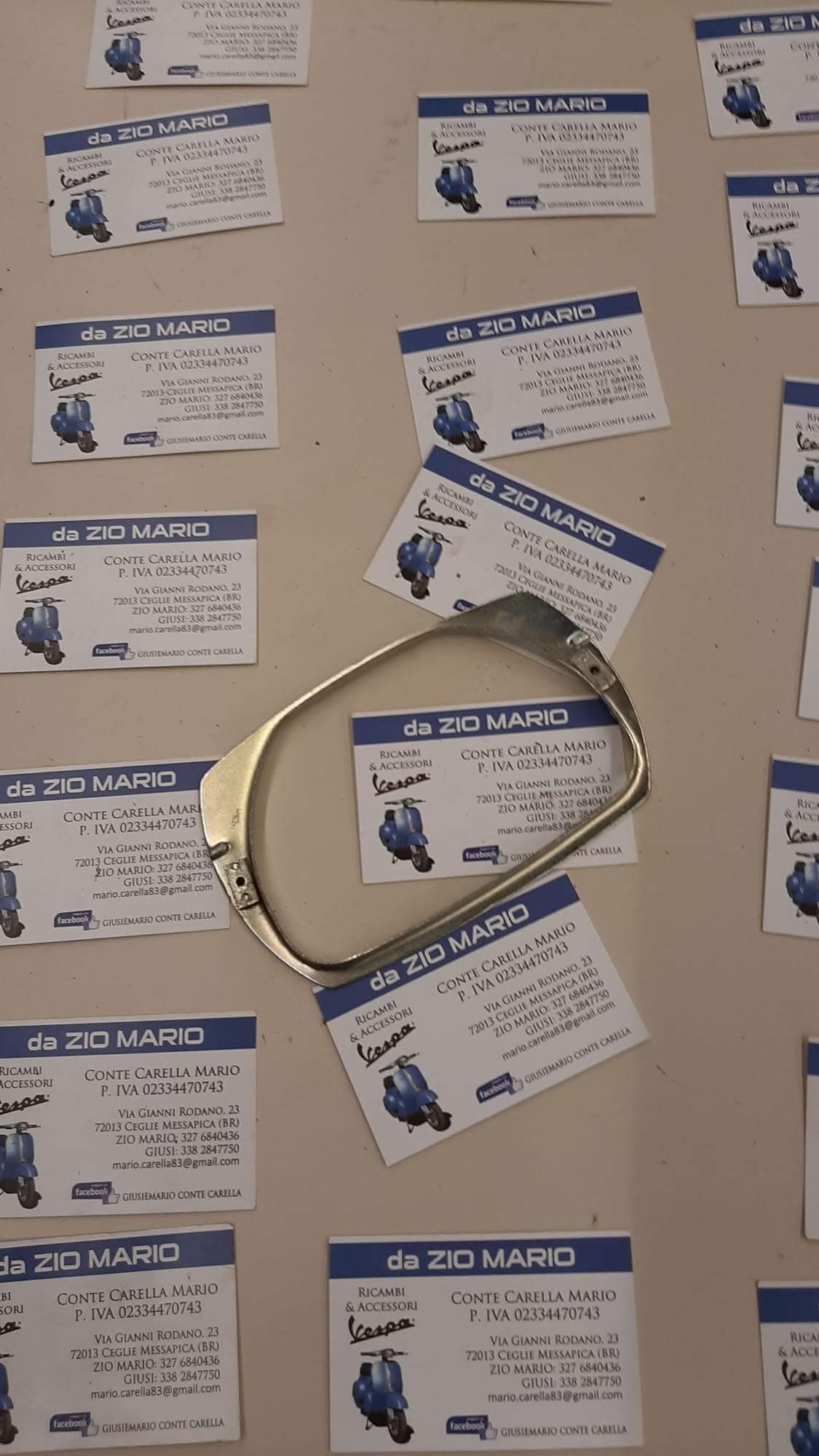Ghiera piastra interna supporto porta faro fanale anteriore per VESPA 50 SPECIAL ELESTART