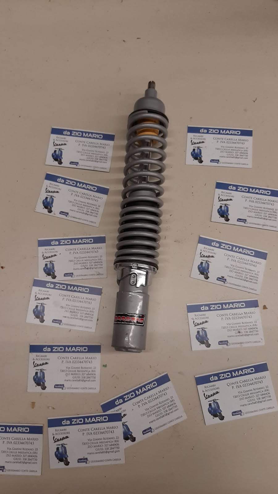 Ammortizzatore Anteriore Sportivo regolabile CARBONE per VESPA 50 125 cc. PK XL RUSH HP FL