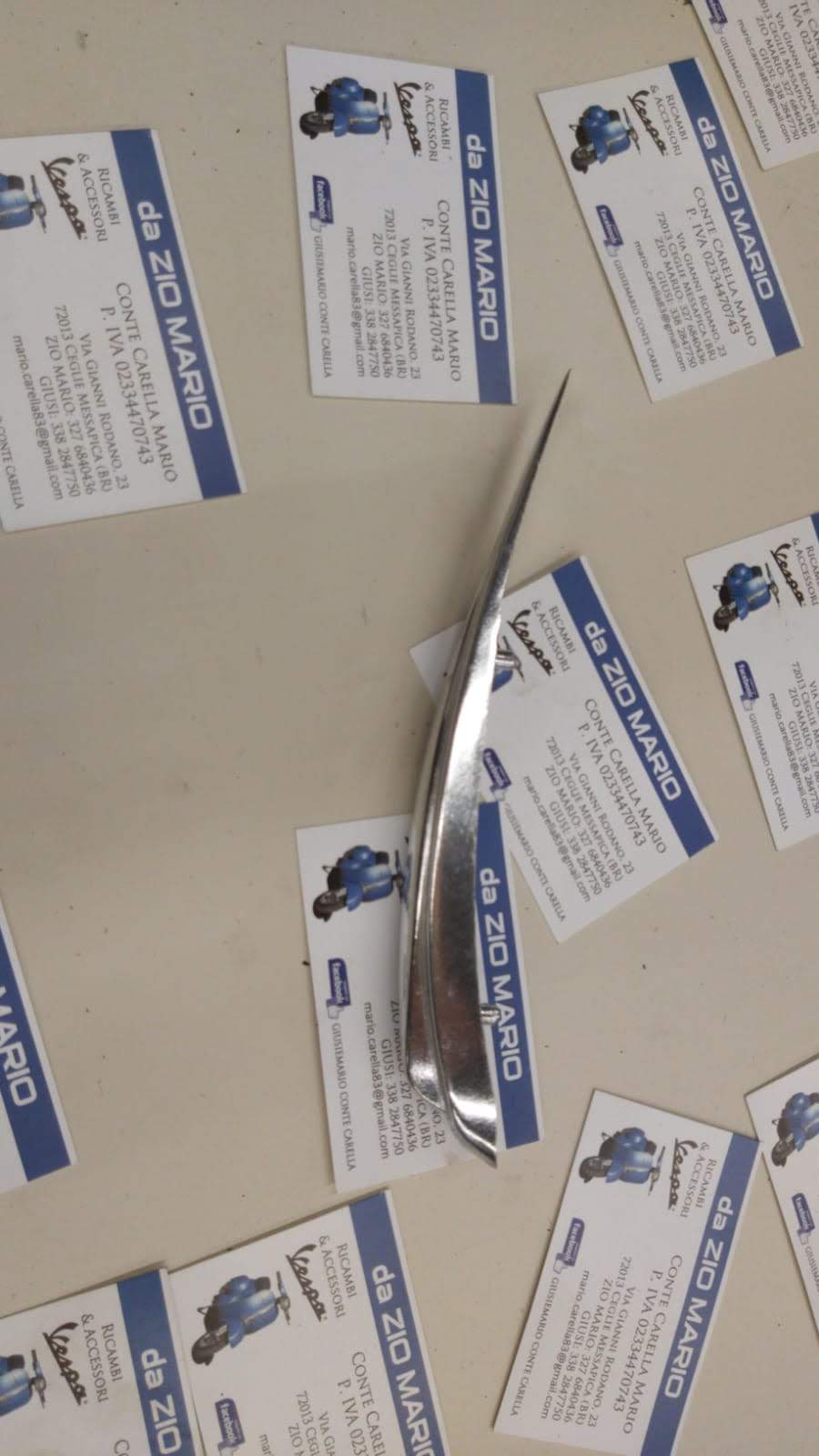 Cresta parafango in alluminio per VESPA 50 VMA ET3 PRIMAVERA VNB3 4 5 6 Super VBA VBB Super GS