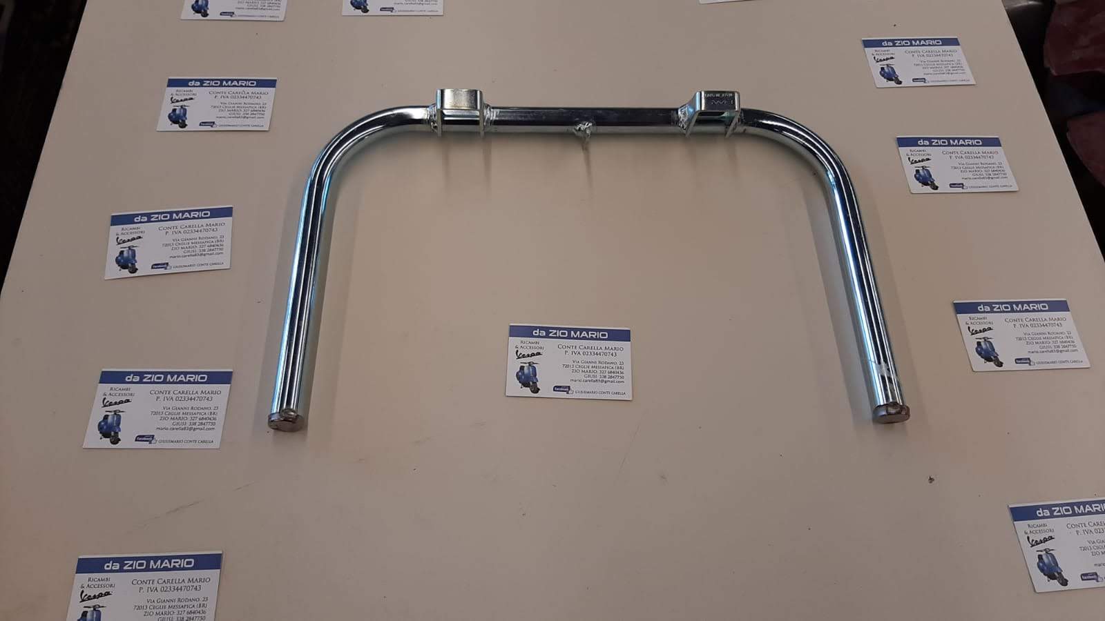 Cavalletto zincato per VESPA 125 150 VNB VBB SUPER ruote 8" diametro mm 22