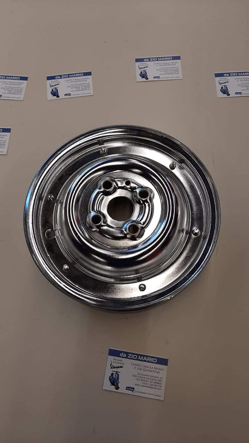 Cerchio ruota chiuso CROMATO per trasformazione da 9" pollici a 10" pollici per VESPA 50 90