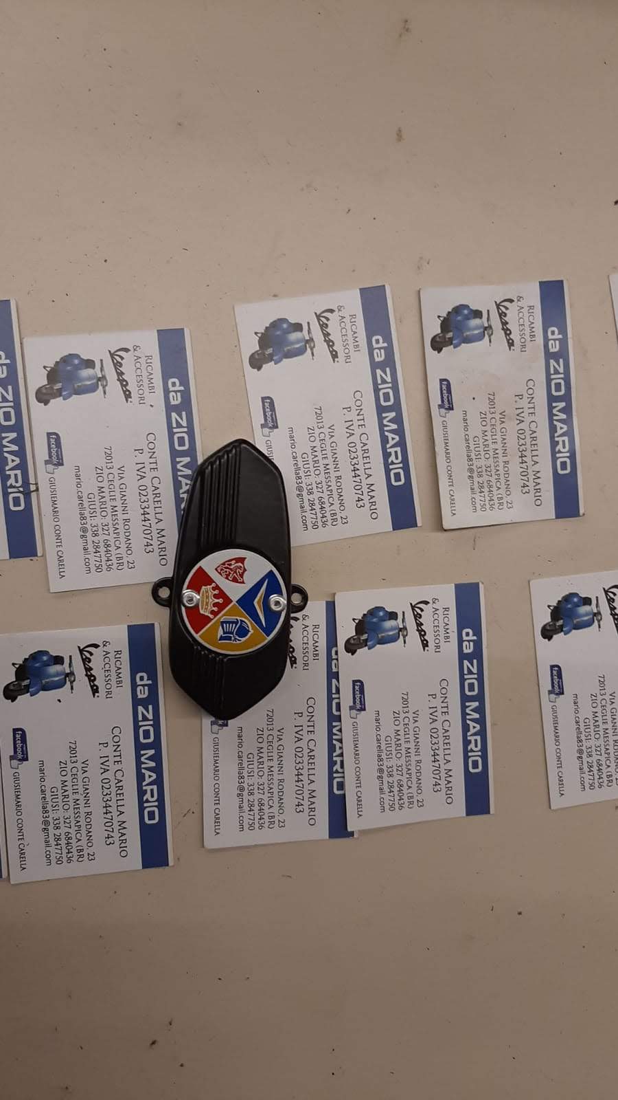 Coprimolla coprimolleggio in acciaio NERO con stemma VIGANO per VESPA 50 SPECIAL ET3 PRIMAVERA