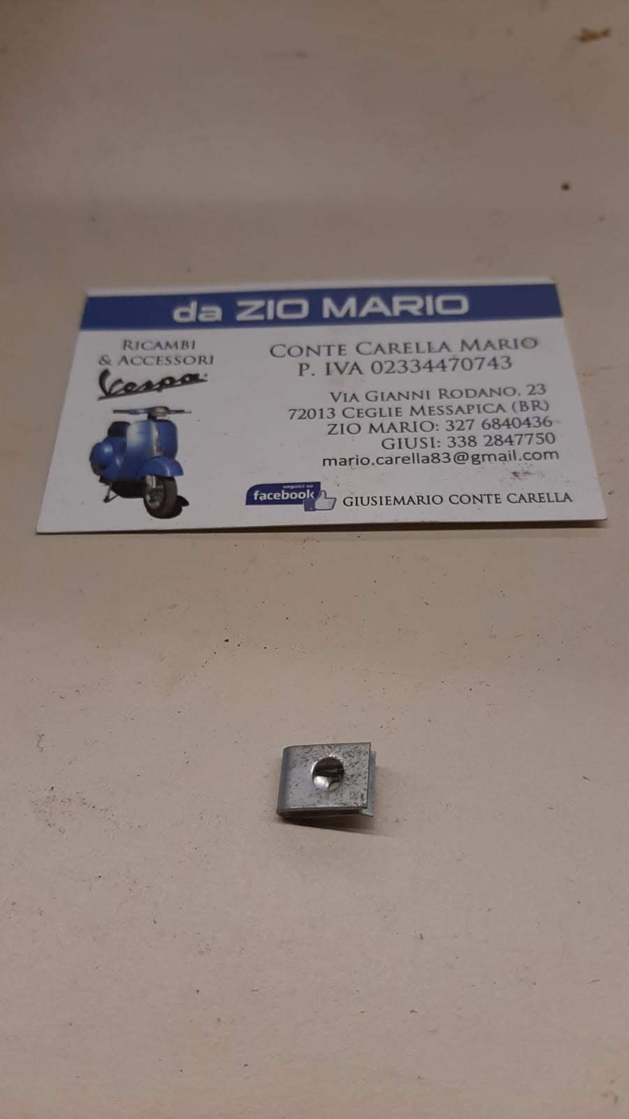 Piastrina elastica clacson per VESPA