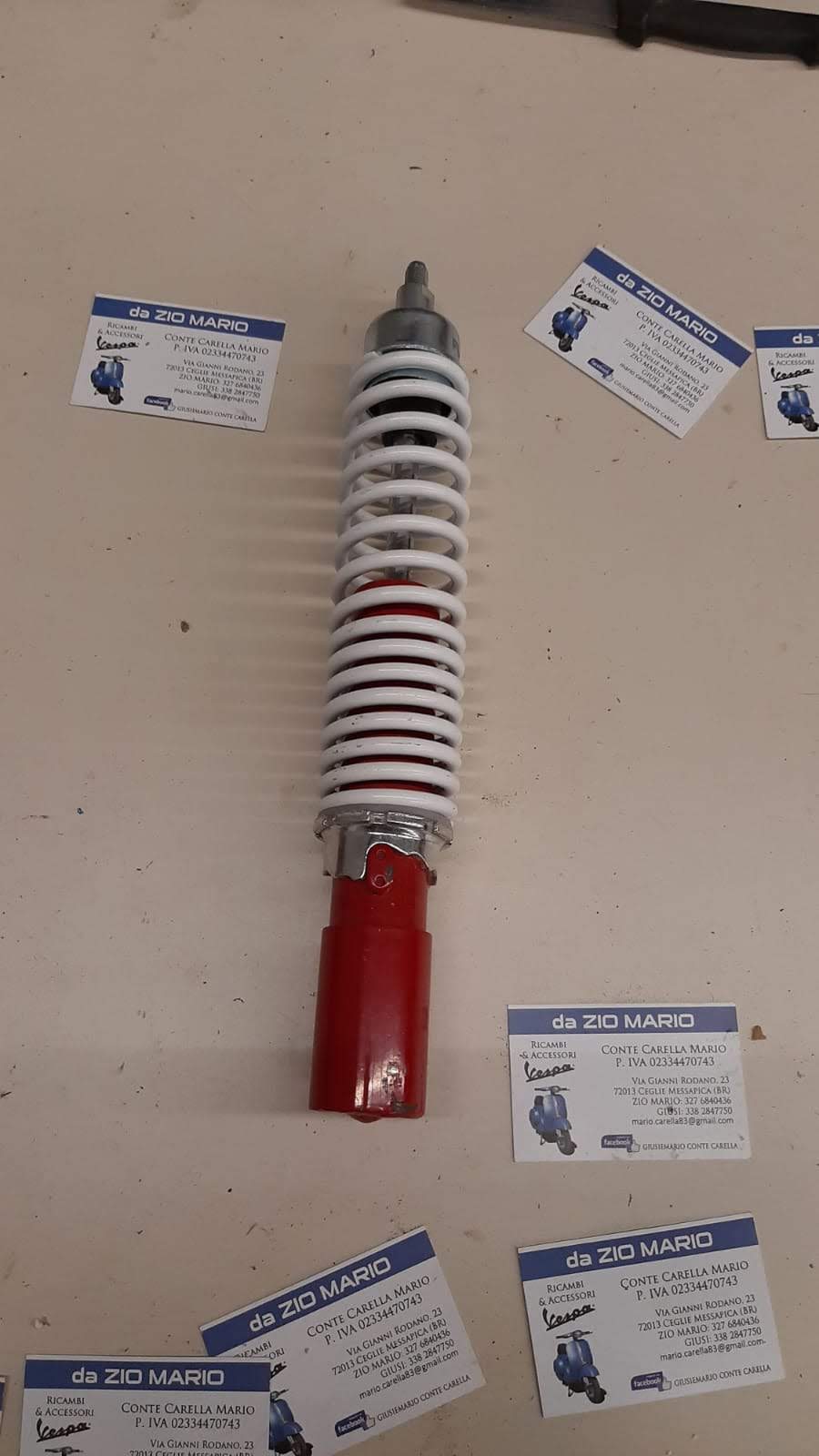 Ammortizzatore Sportivo Rosso Molla Bianca Anteriore per VESPA PX