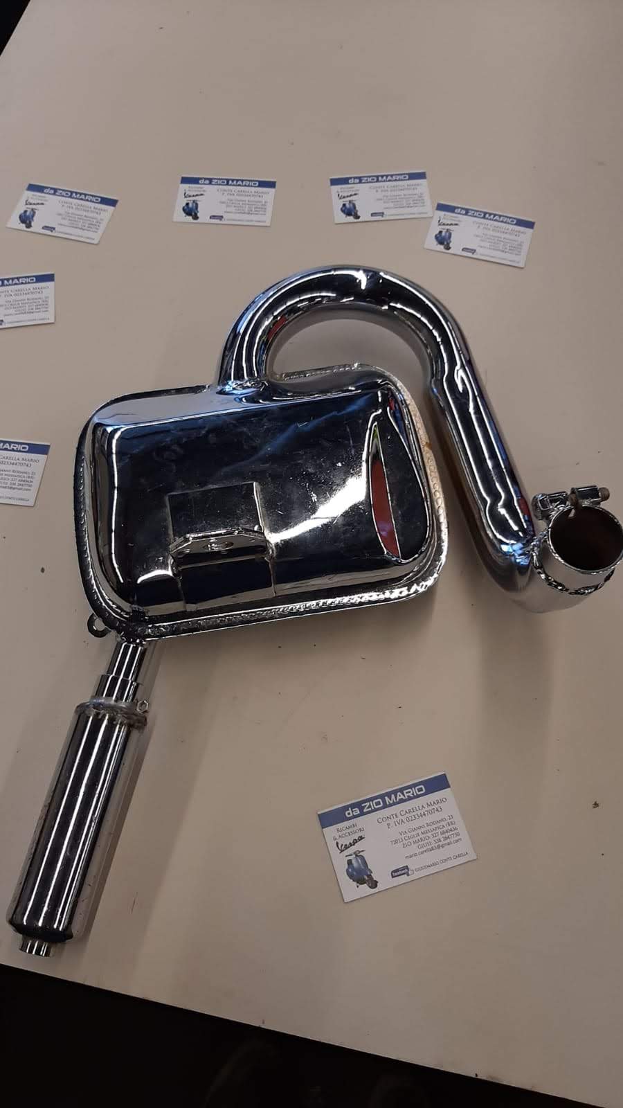 Marmitta ad espansione elaborata con silenziatore per VESPA 80 125 150 PX PE VNA VNB TS SPRINT