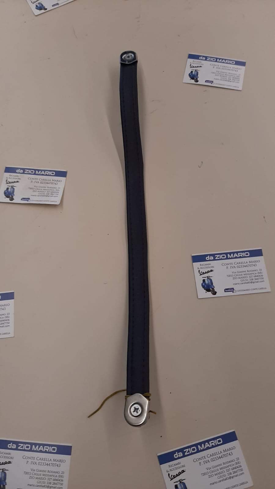 Cinghia maniglia blu per sella passeggero lunga cm 45 per VESPA GS 150 160 180 SS PX SPRINT TS SUPER