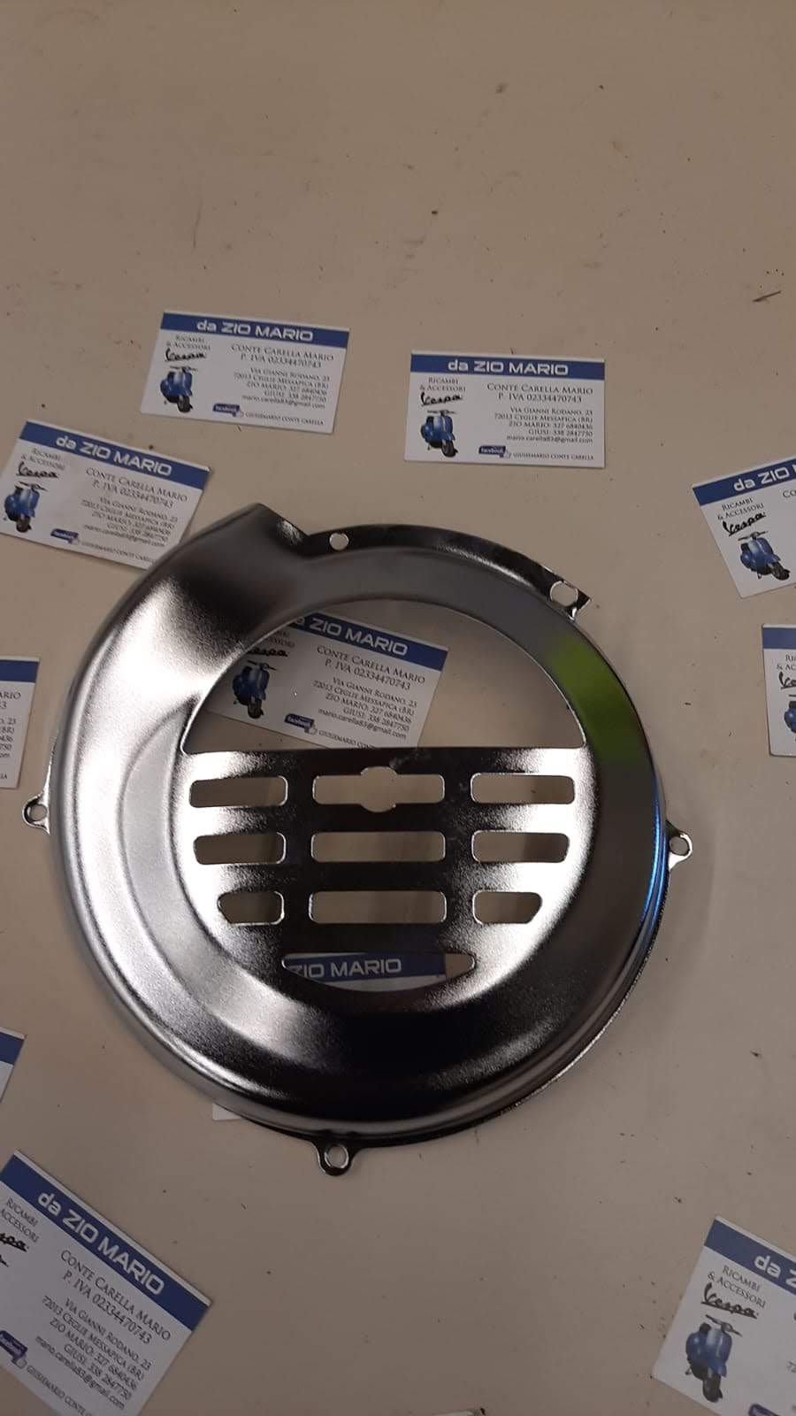 Copriventola Copri Volano Chiocciola Cromata per VESPA PK 50 80 125 XL FL HP RUSH N