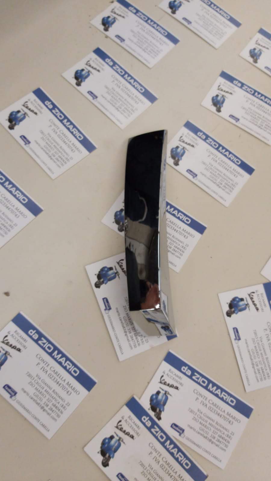 Cresta Parafango Cromata VESPA PX PE 125 150 200 tipo larga in allumino lucidato