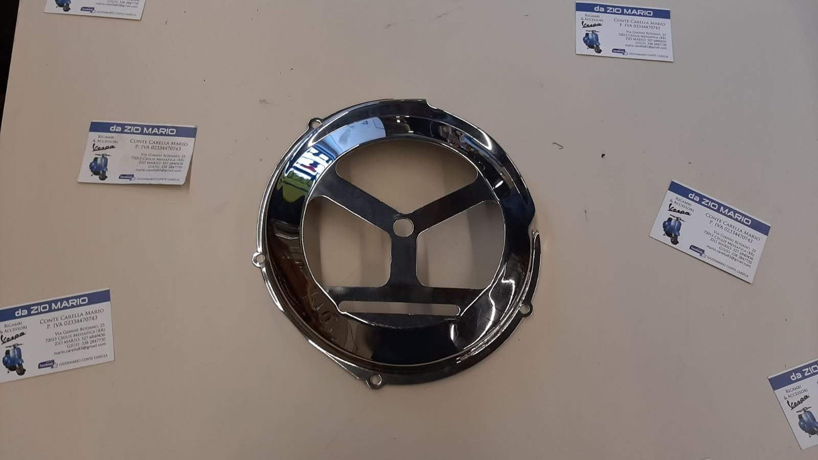 Corpiventola volano CROMATO per VESPA PX GS 150 dal telaio VS1 al VS5 VL VB1 VN2 APE