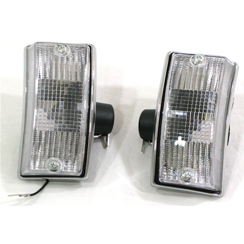Coppia Frecce Anteriore Cromate Bianche per VESPA PX PE ARCOBALENO T5 PK