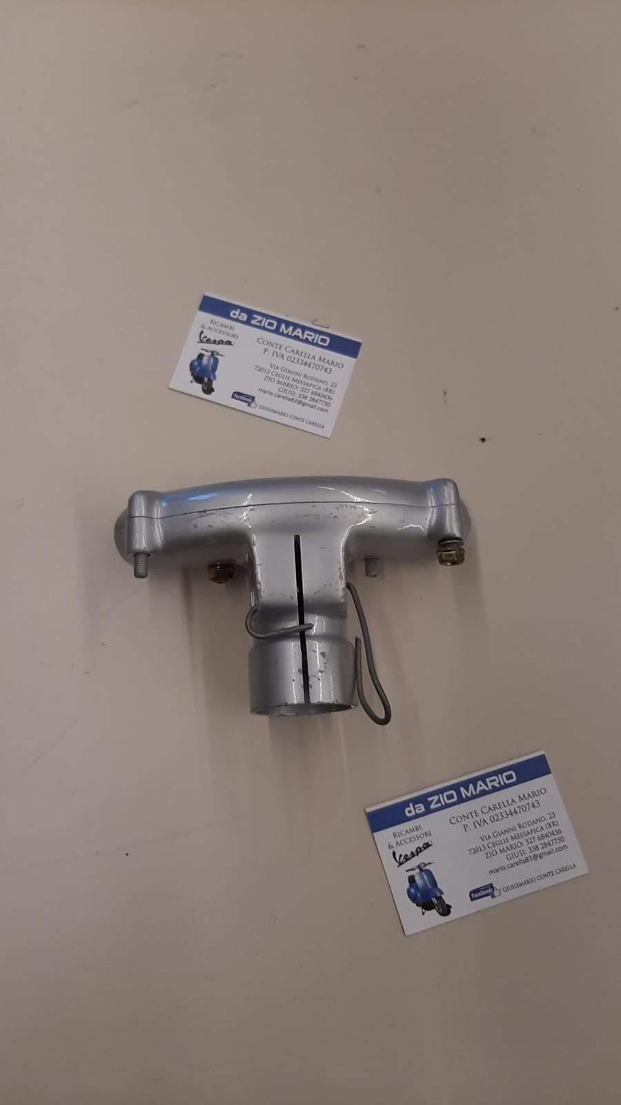 Supporto manubrio alluminio VESPA 125 dal 1951 al 1957 V30 V31 V32 V33 VU1 APE 150 AB1 AB2 Faro Bass