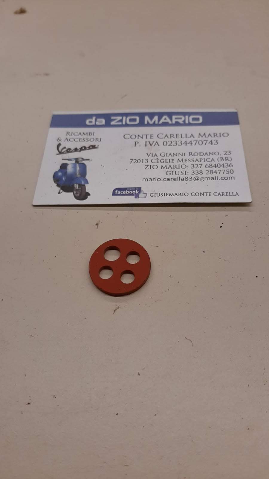Guarnizione in VITON per rubinetto benzina tipo grande per VESPA 50 125 diametro esterno 22 mm