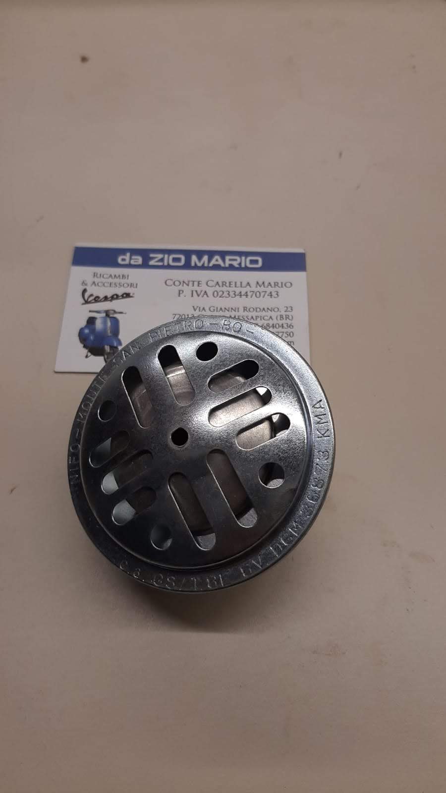 Clacson Corrente Alternata 6 volt - 24/30 watt per VESPA 125 150 cc. dal 1954 al 1961