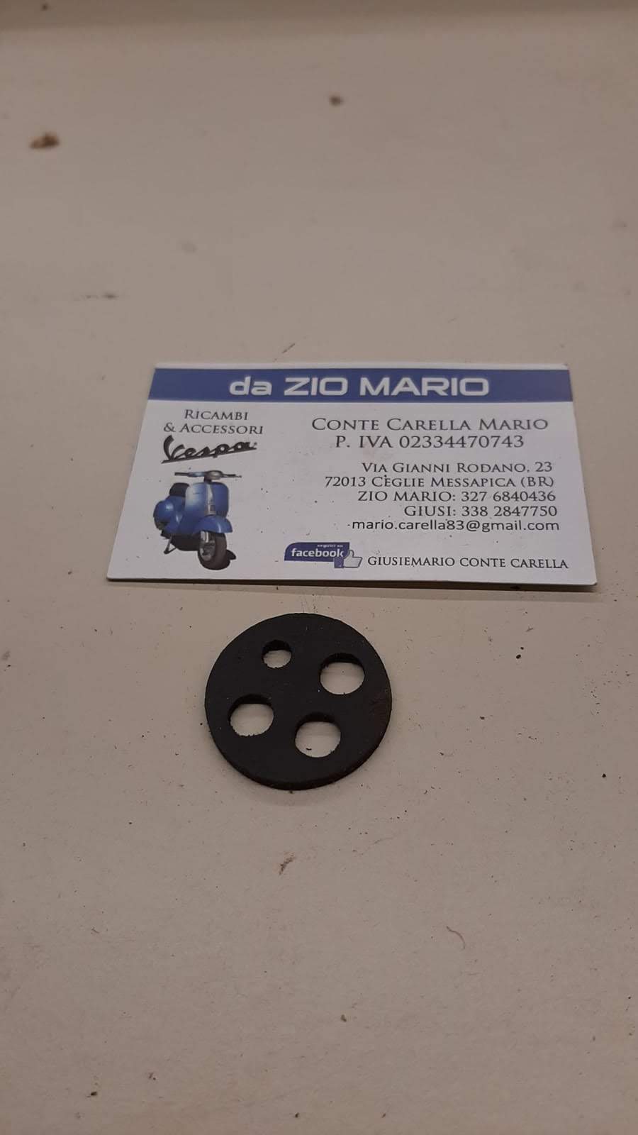 Guarnizione rubinetto benzina tipo grande per VESPA 50 diametro esterno 22 mm