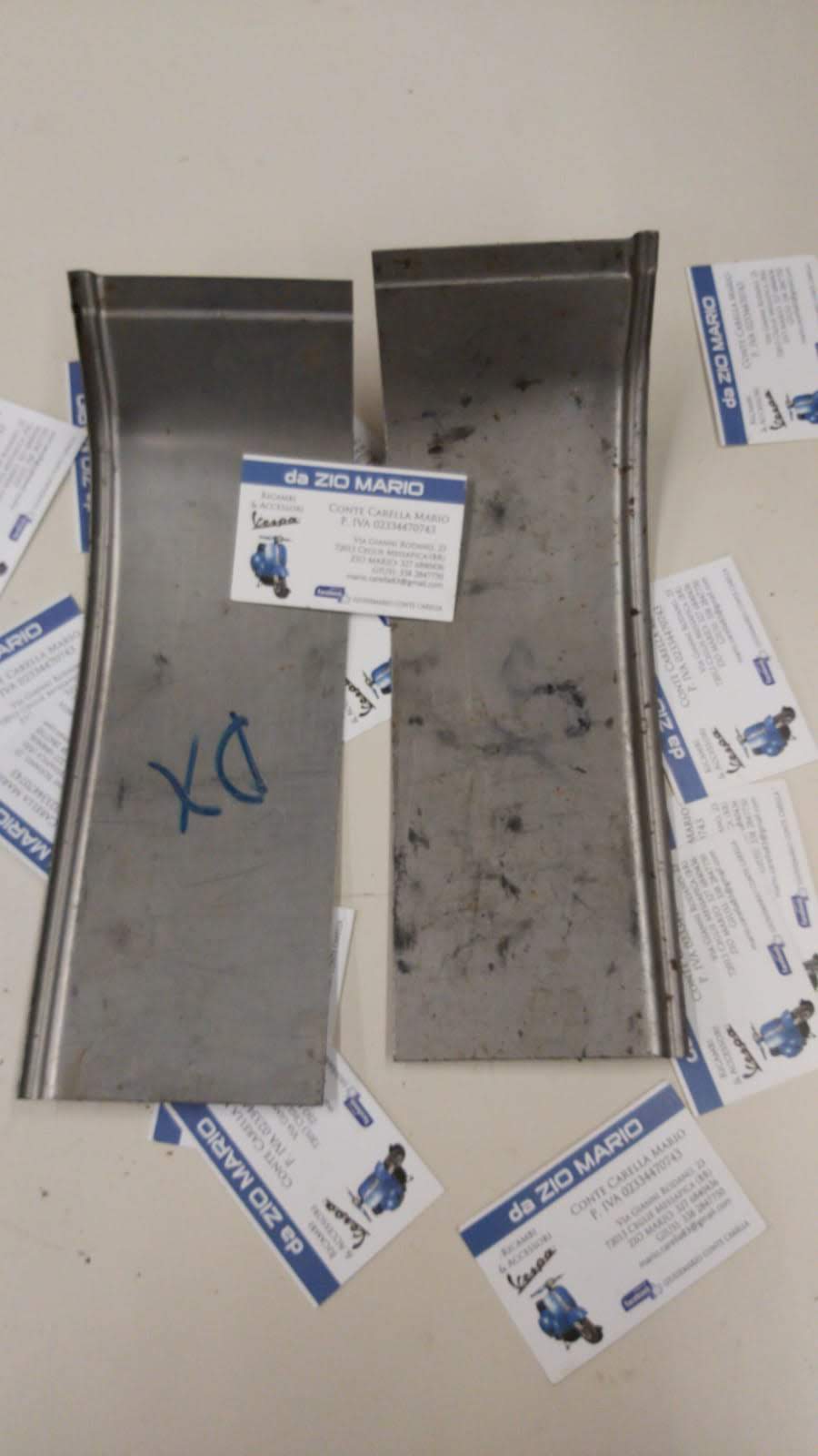 LAMIERATO prolunghe pedana SCUDO bordatura laga per VESPA dal 1949 al 1962