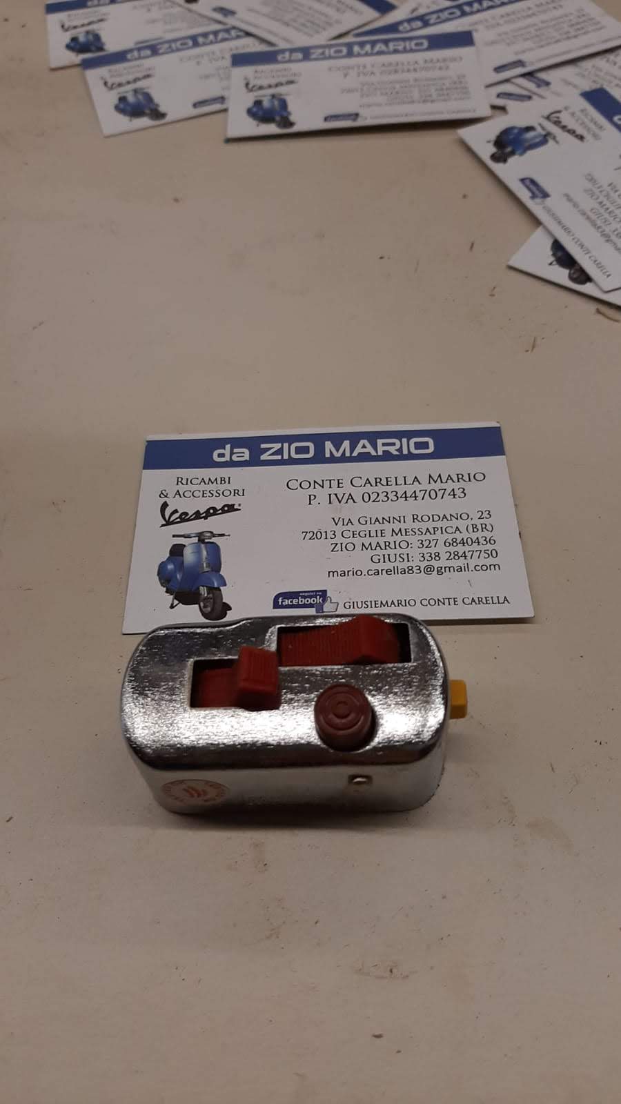 Commutatore Interruttore Luci 6 Volt per VESPA VNA VNB VBA VBB SPRINT VELOCE TS GL GT ET3 PRIMAVERA