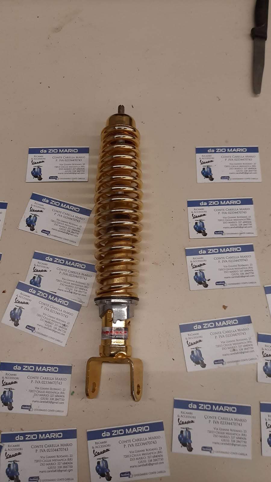 Ammortizzatore CARBONE ORO posteriore regolabile per Vespa SPECIAL PX PK