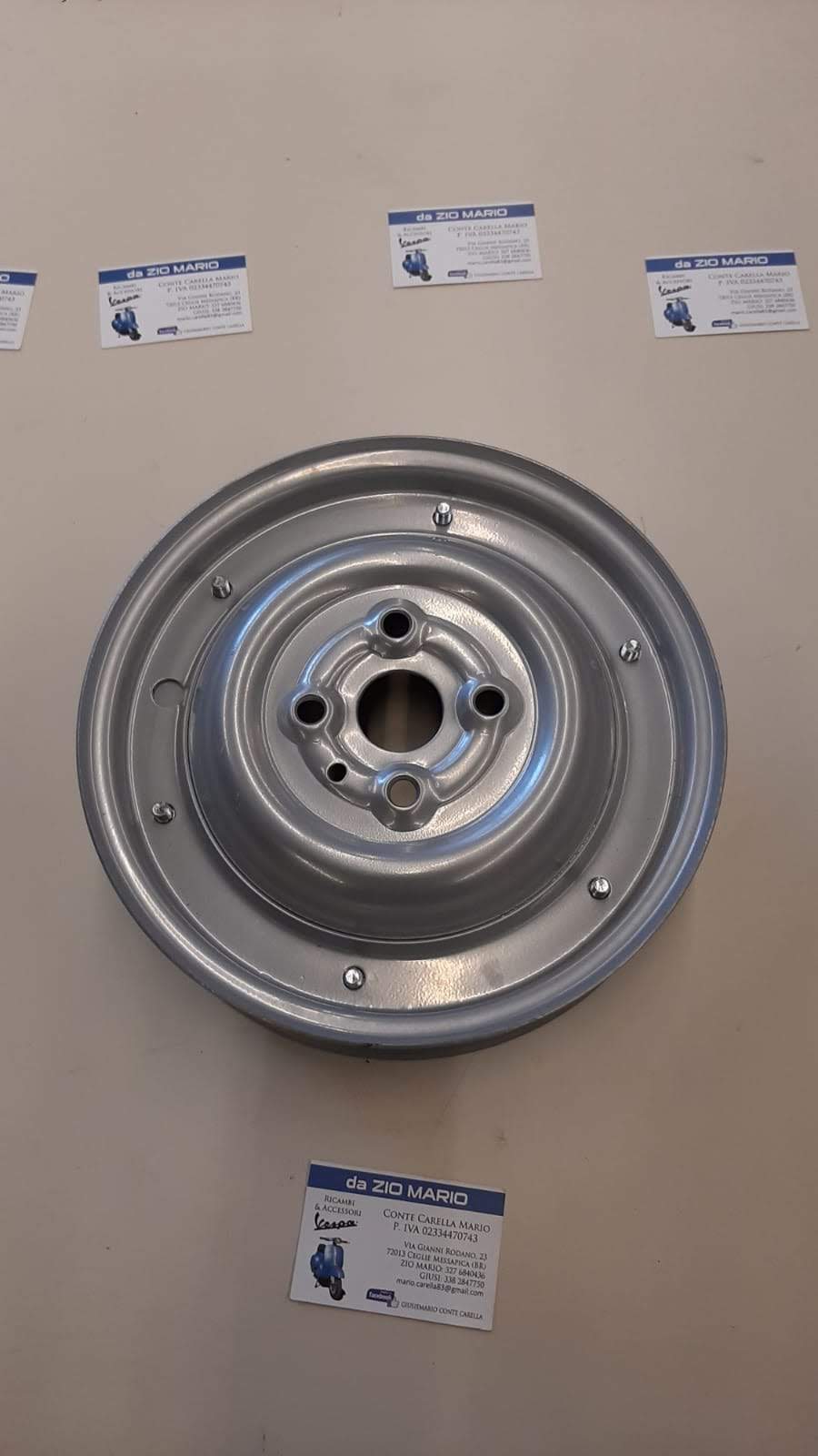 Cerchio ruota chiuso per trasformazione da 9" pollici a 10" pollici per VESPA 50 90 cc. N L R REVIVA
