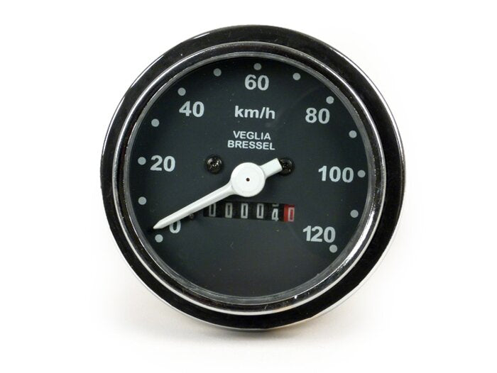 Contachilometri Nero per VESPA 50 125 PK S SS scala 120 Km/h con guarnizione