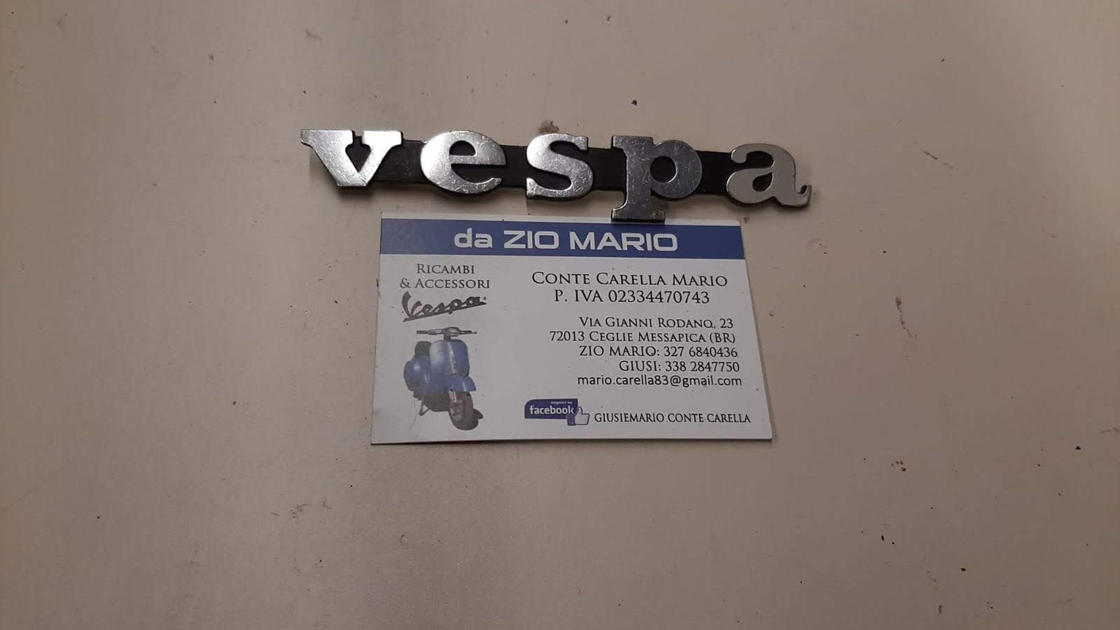 Scritta Targhetta Anteriore per VESPA PK 50-125 S