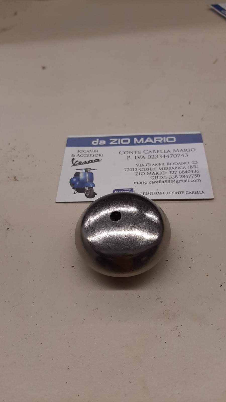 Tappo tamburo ruota in acciaio inox anteriore per VESPA PX PE 125 150 dal 1978 al 1985