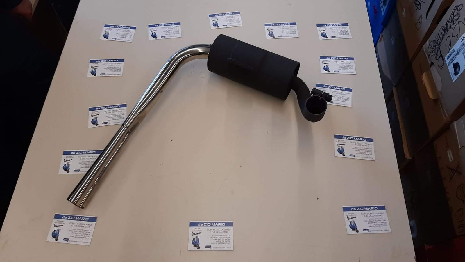 Marmitta vintage con scarico ad espansione elaborata per VESPA 80 125 150 PX PE VNA VNB TS SPRINT