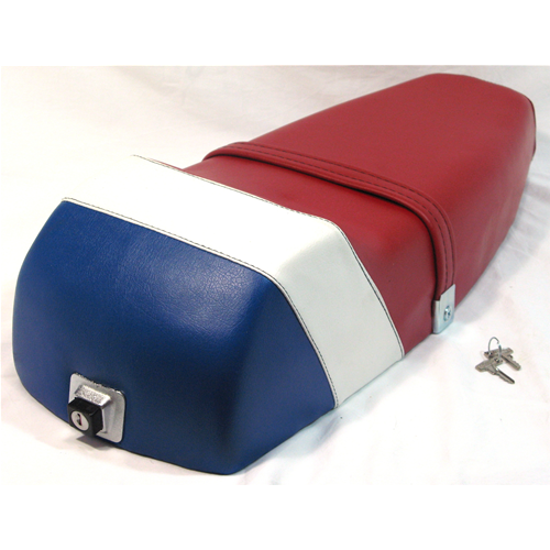 Sella con gobba super corsa colori bandiera francia inghilterra per VESPA PX PE 125 150 200 cc.