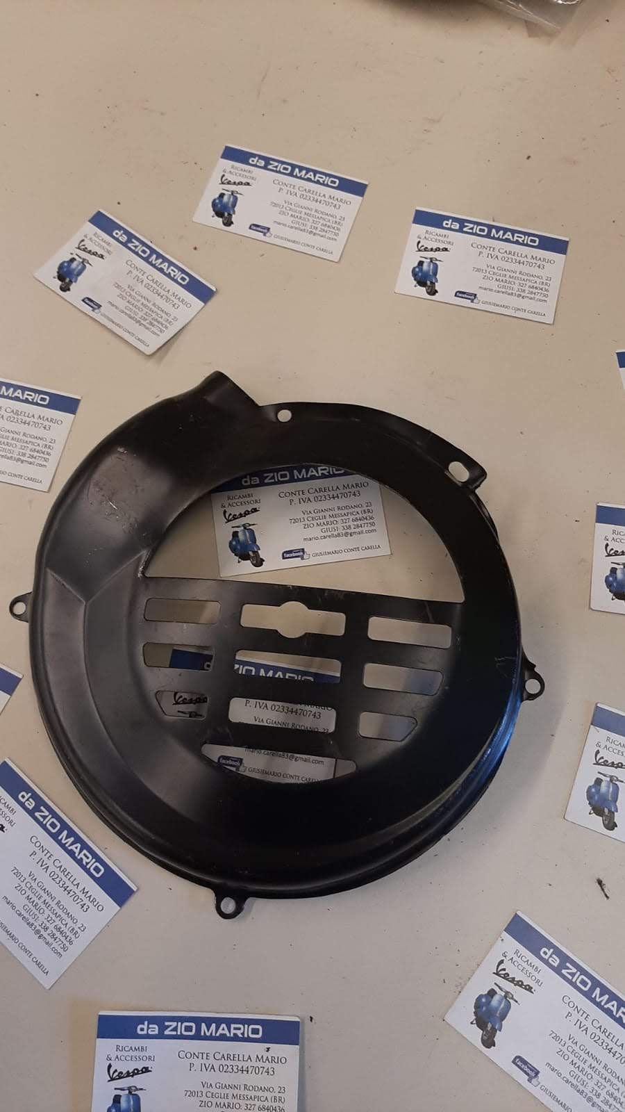 Copriventola copri volano VESPA PK 50 80 125 XL FL HP RUSH N APE Chiocciola in Ferro Nero