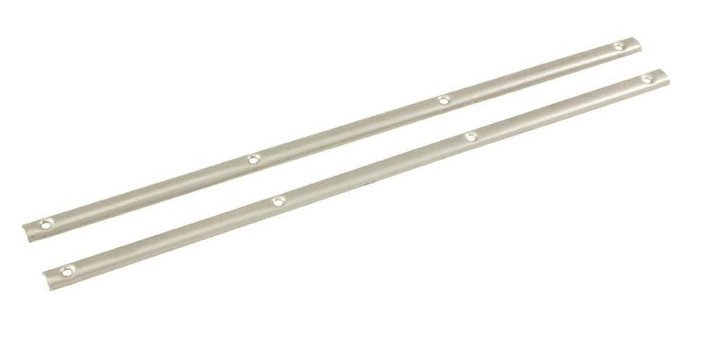 Coppia listelli cromati dritti acciao inox per tappetino centrale VESPA PX 125 150 200 PE