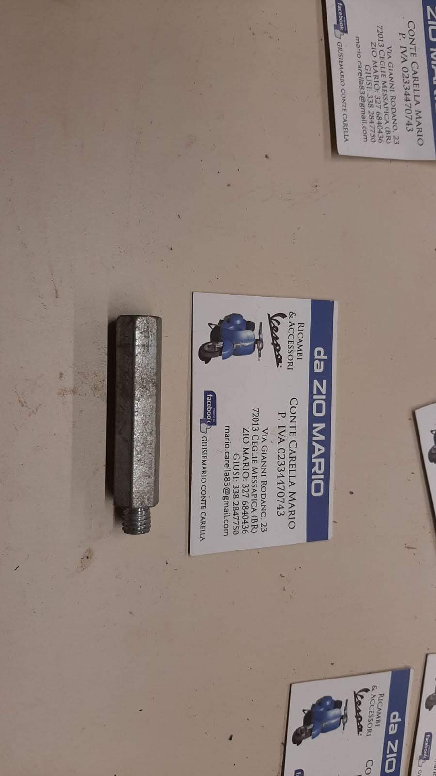 Prolunga mm. 48 dado distanziale ammortizzatore posteriore adattabile a tutte le VESPE