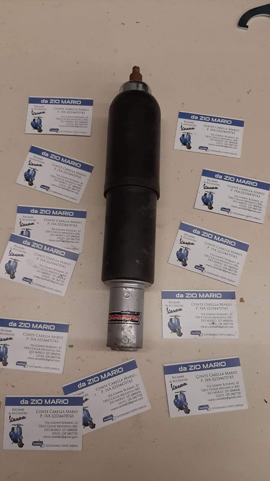 Ammortizzatore anteriore nero CARBONE per VESPA PX 125 T5 150 200 PE 200 T5 PE prima serie