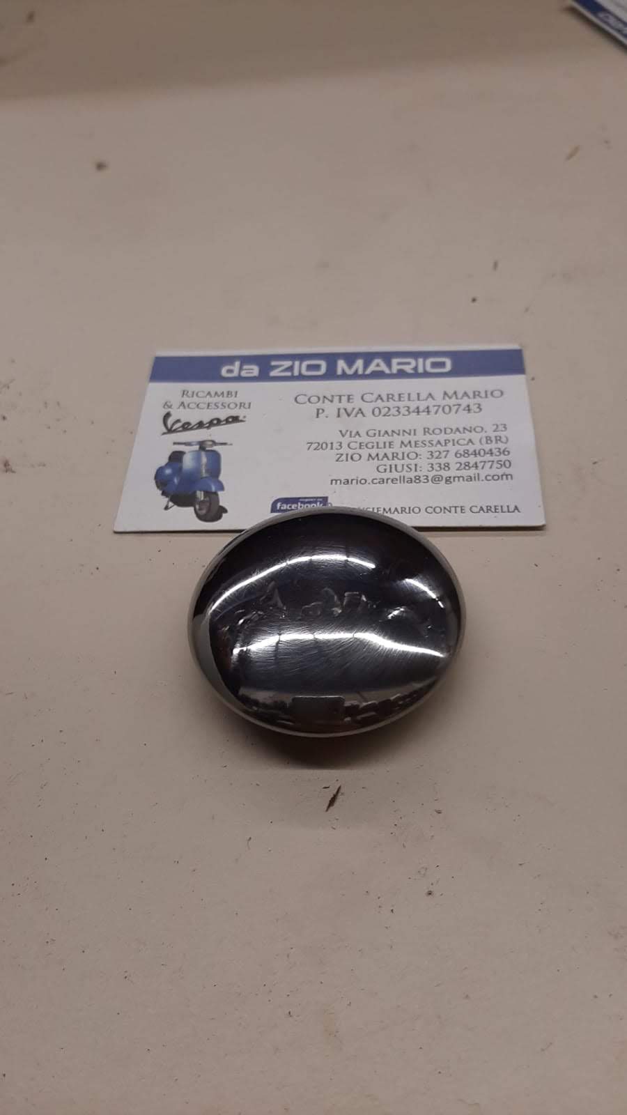 Tappo tamburo cromato anteriore e posteriore in acciaio inox per VESPA 160 GS 180 SS