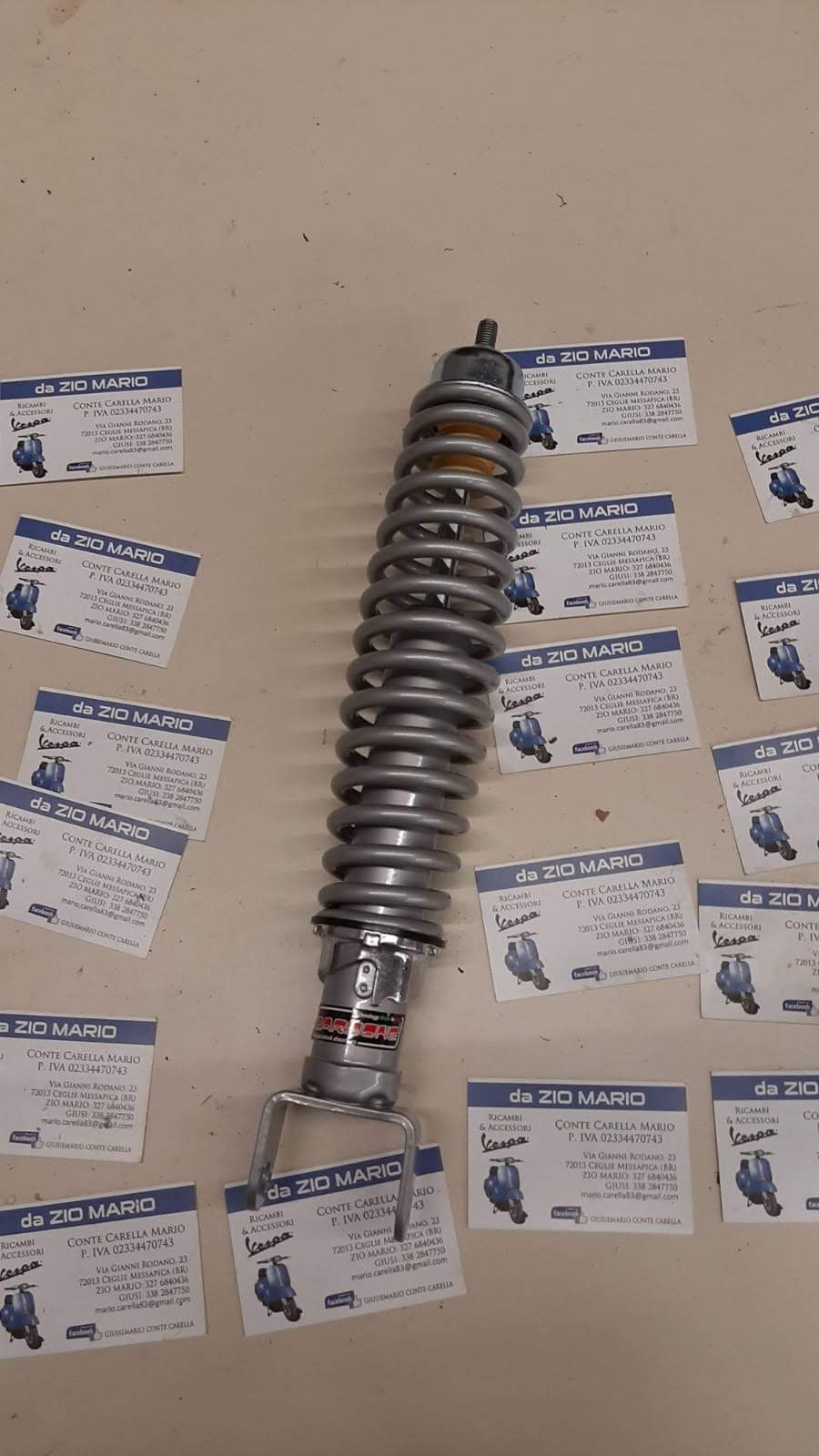 Ammortizzatore posteriore regolabile CARBONE grigio per VESPA 50 SPECIAL PX RALLY