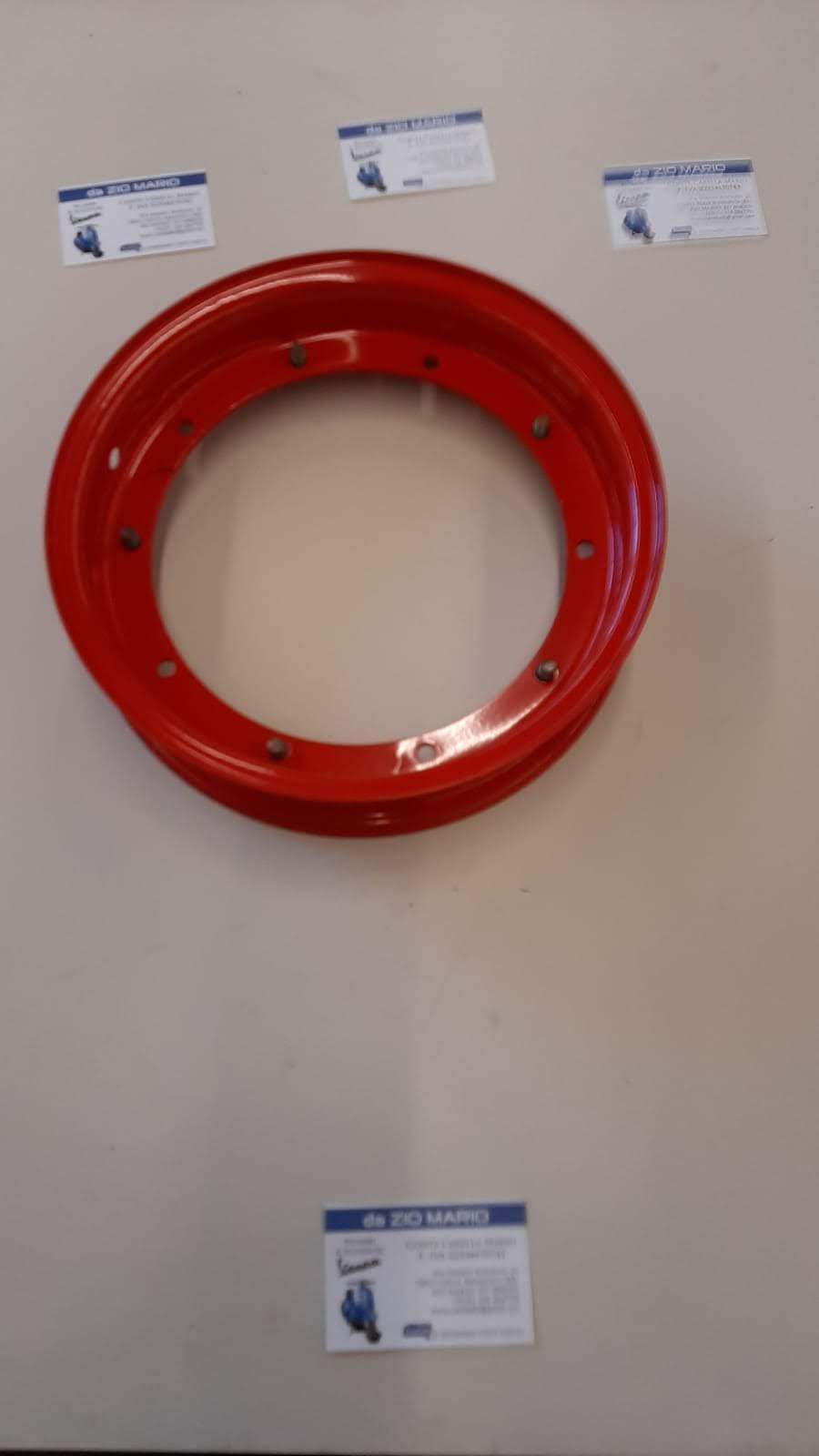 Cerchio ruota vernicato rosso 3.00 3.50 10" per VESPA 50 SPECIAL PX PE ARCOBALENO TS GL SPRINT T5
