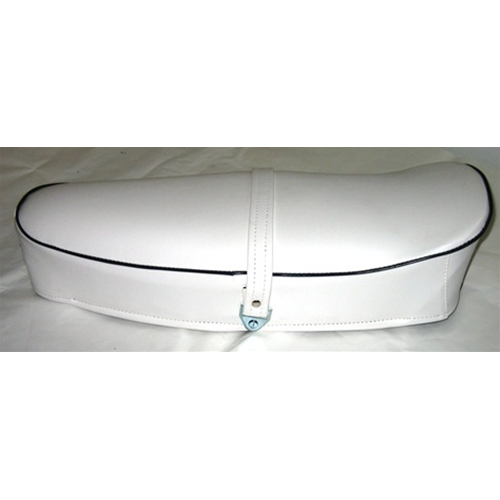 Sella bianca bordo nero per VESPA 50 125 cc. N L R PRIMAVERA senza serratura