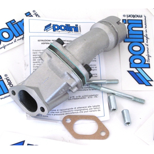 Collettore carburatore monolamellare POLINI 215.0116 diametro 19 per VESPA 50 cc. N L R ET3