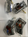 Kit serie 4 frecce anteriori con 9 led e posteriori cromate lenti trasparenti per VESPA PX PE